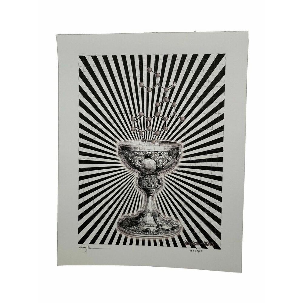 Gwyllm Llwydd "The Chalice" signed Blotter Art Print LTD Edition Psychedelic Art